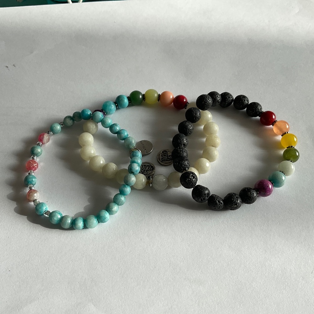 Set of three Natural stones bracelet